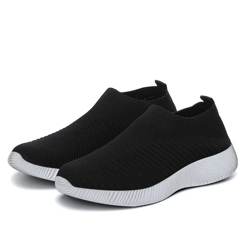 Shoes Women Flats Plus Size Breathable Mesh Platform Sneakers Women Slip on Soft Ladies Casual Shoes Woman Knit Sock Flats