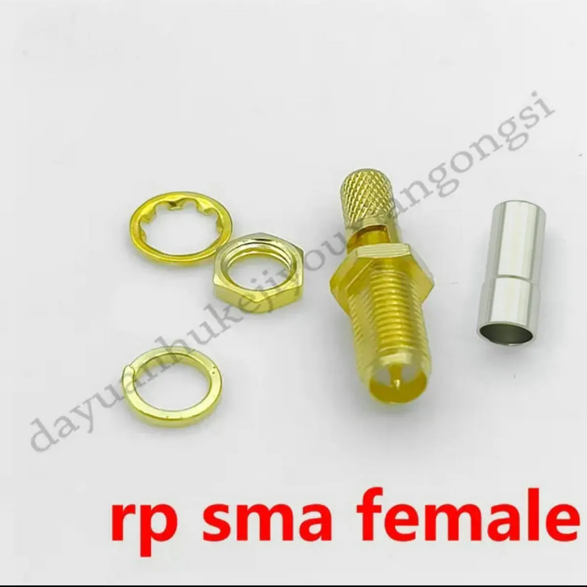 RF coaxial coax adapter RP SMA Female Window Crimp RF Connector For LMR195 RG58 RG400 RG142 Cable