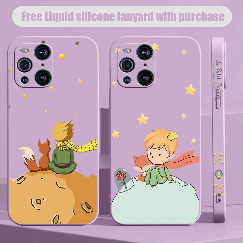 Pilot Le Petit Prince Phone Case For OPPO Find X2 X3 X5 Pro Lite Neo Reno 2 Z 5 6 7 8 10 Lite Pro Liquid Left Rope Shell Cover