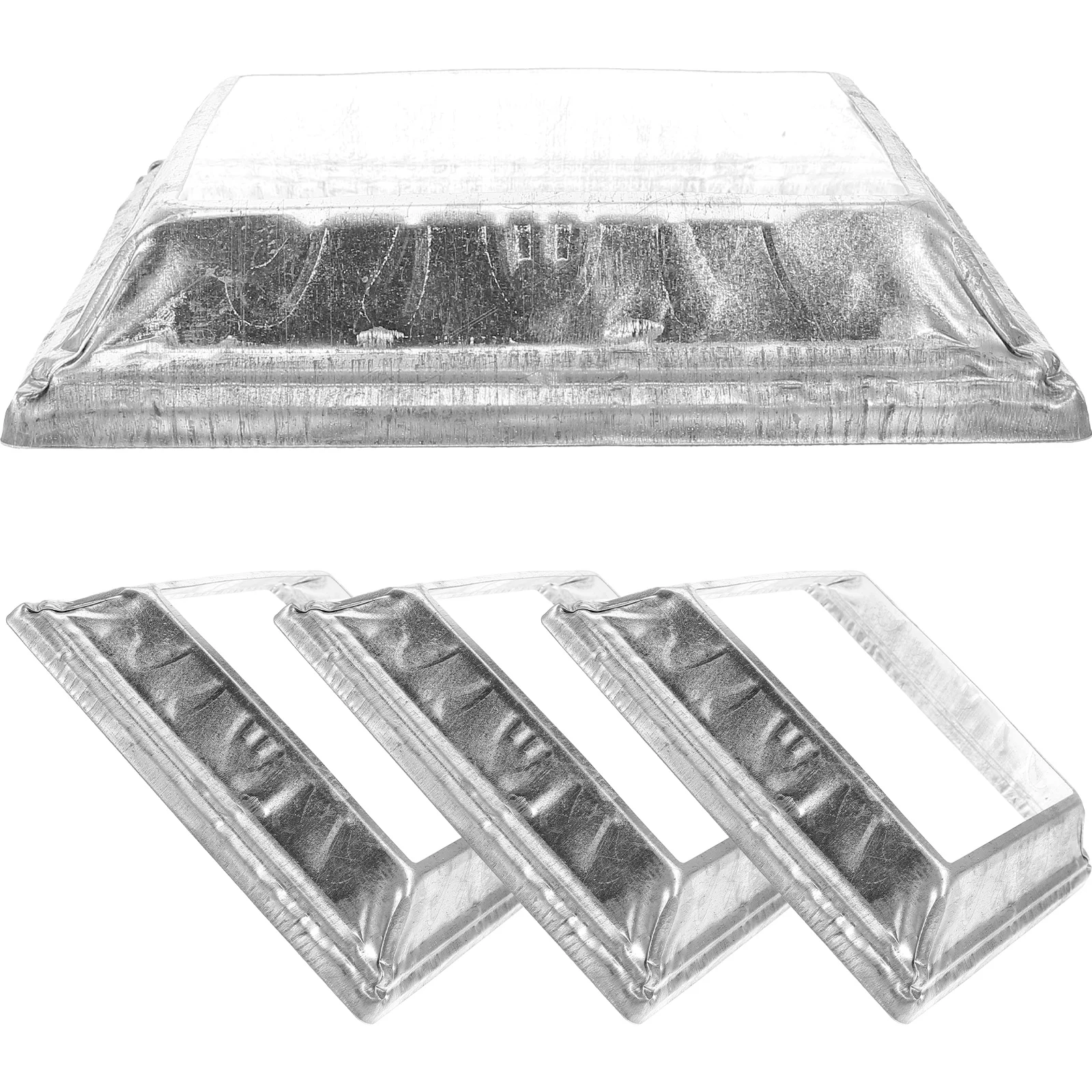

4pcs Heavy Duty Deck Post Bases Square Brackets Railing Base Covers Sturdy Metal Foot Covers For Fence Handrail Deck Railing