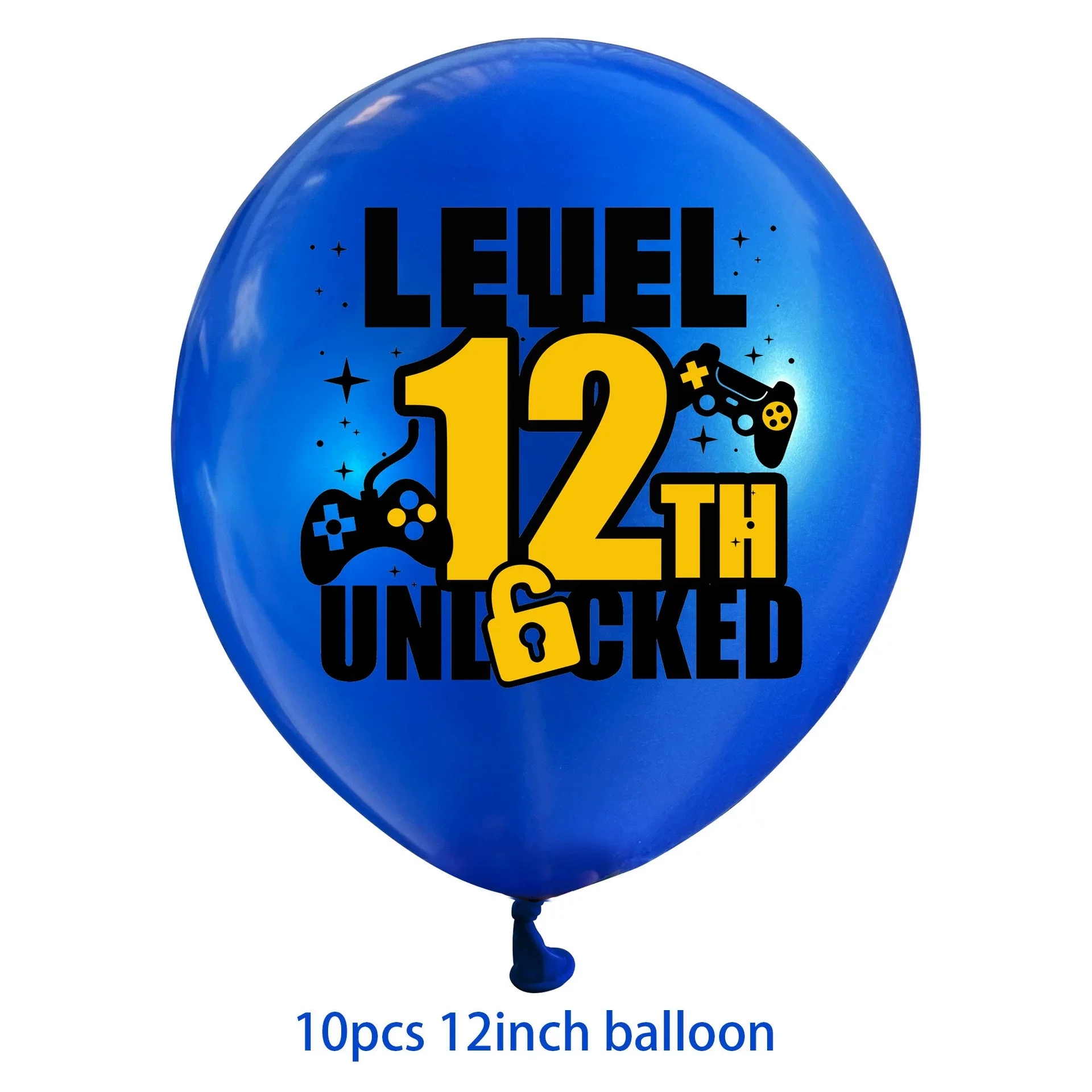 10 Stück 12 Zoll blaue Gamepad-Zahlen-Latexballons zum 8. bis 13. Geburtstag, Spiel auf Abbildung, Thema, Ballon, Geburtstagsparty-Dekorationen – Detail 6