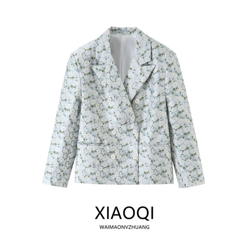 Autumn 2026 Women's Loose Versatile Texture Weave Wide Shoulder Suit Jacket Fashionable Commute Style 100% Other Material