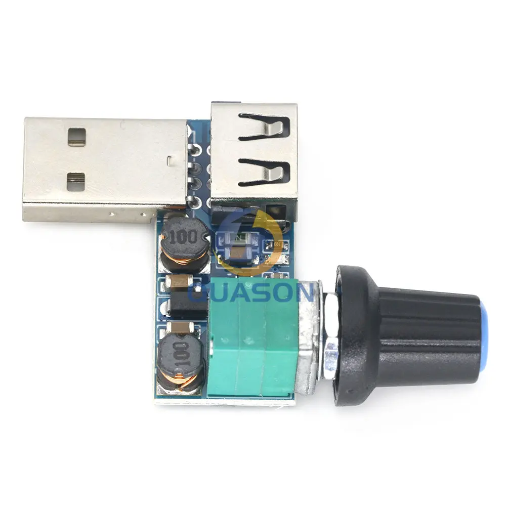 DC 5V USB Fan Stepless Speed Controller Regulator with Switch Speed Module Fan Governor Volume Regulator Board