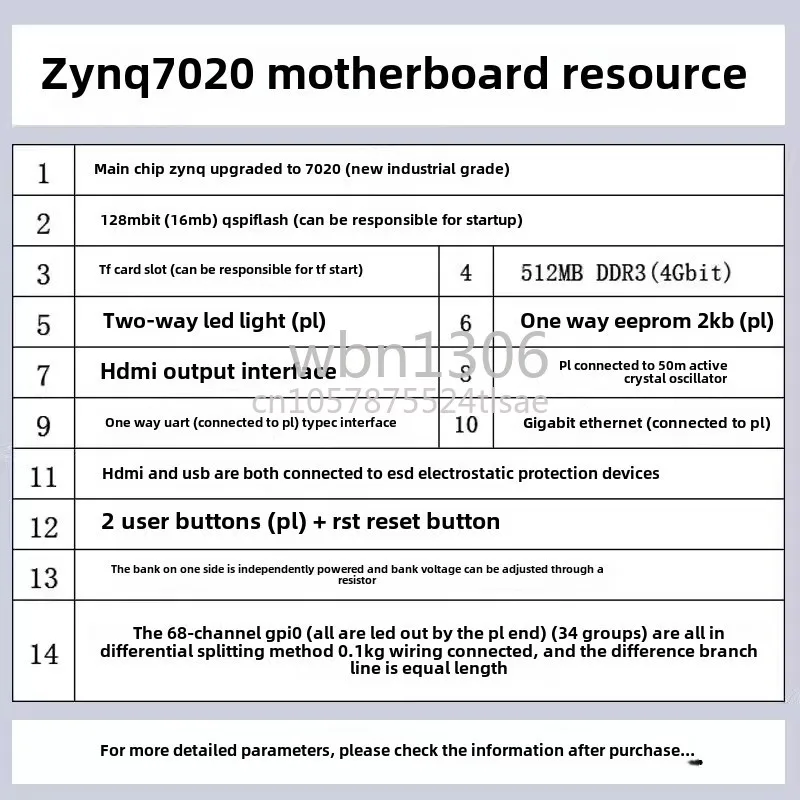 7020 Minimum System Board FPGA Core Board Embedded Learning Development Board, Pin Header Unsoldered