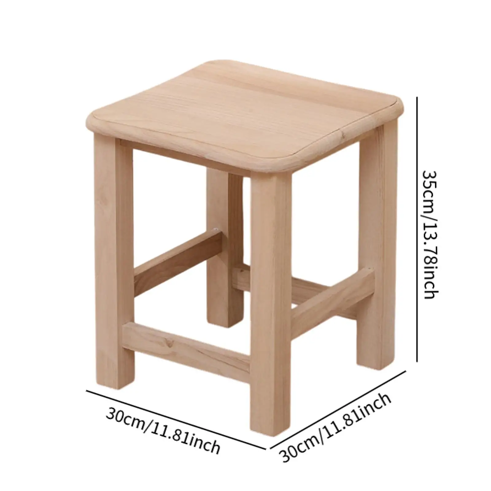 Wooden Foot Stool Change Shoe Stool Ottoman for Bedroom Bedside Bathroom
