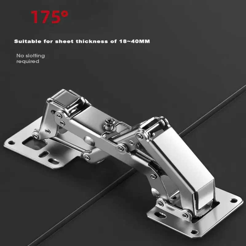 【xxx】1Pcs Heavy 175°Without Punching Cabinet Door Adjustable Invisible Hydraulic Buffer Hinges W/Damping[S14]