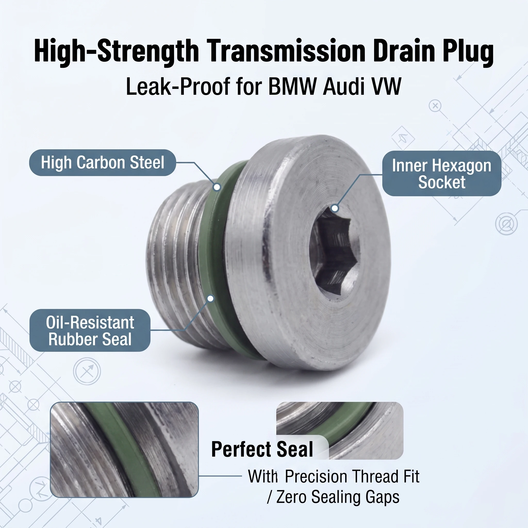 1/10/20PCS M18x1.5 Transmission Oil Sump Drain Plug Sealing Screw for BMW E46 E90 E60 Audi VW 24100403389 24117552349 01V409057