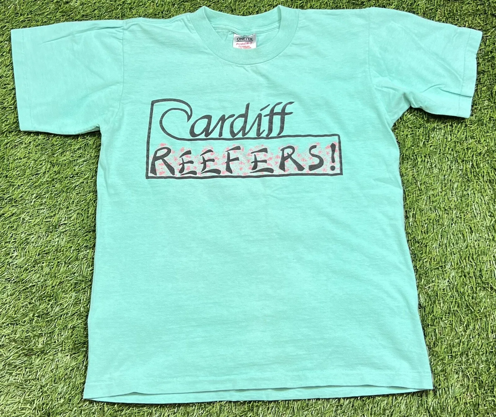Vintage 90 s The Cardiff Reefers Reggae Hippie camiseta de una sola costura para hombre S