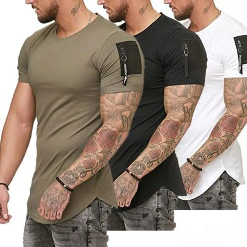 

2021 Wish Men's Casual Sports Slim Fit Solid Color Round Neck T-shirt Men's Short Sleeves