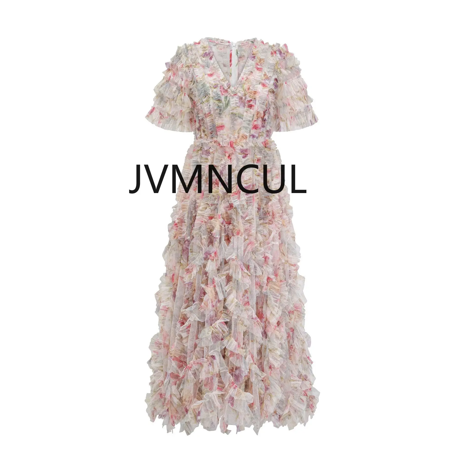 

Gorgeous Floral V-Neck Short Sleeve Dress for Party, Evening, Beach, Birthday, Daily Wear, and Work in Summer Women's Fashion