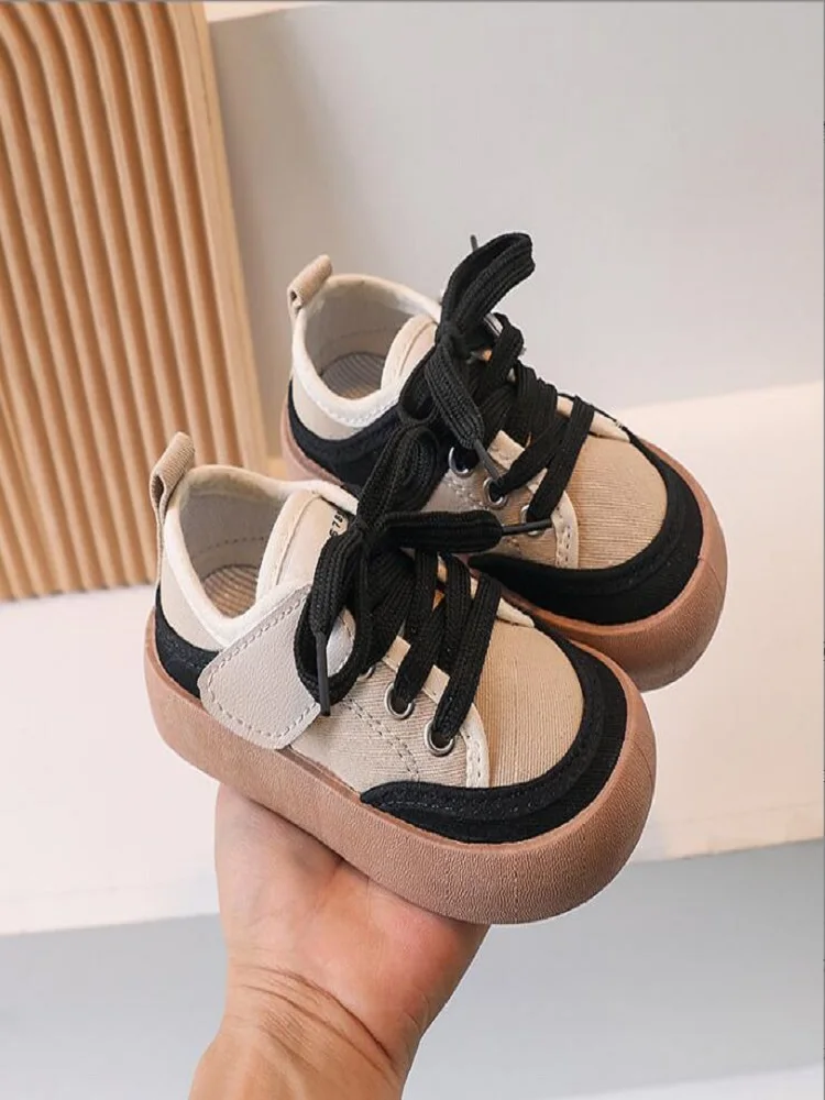 

Girls' Canvas Shoes 2024 Spring Autumn New Baby Cloth Sports Shoes Soft Sole Breathable Children's Casual Shoes Black, Green,