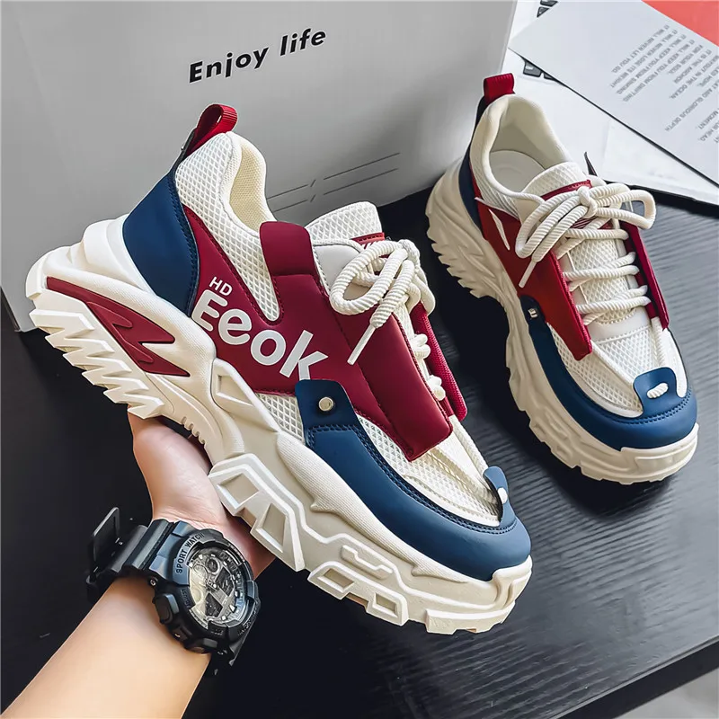 Scarpe da ginnastica di lusso da uomo Scarpe sportive Scarpe da corsa per uomo Casual antiscivolo Fondo spesso Sneaker casual Scarpe moda Scarpe da ginnastica robuste