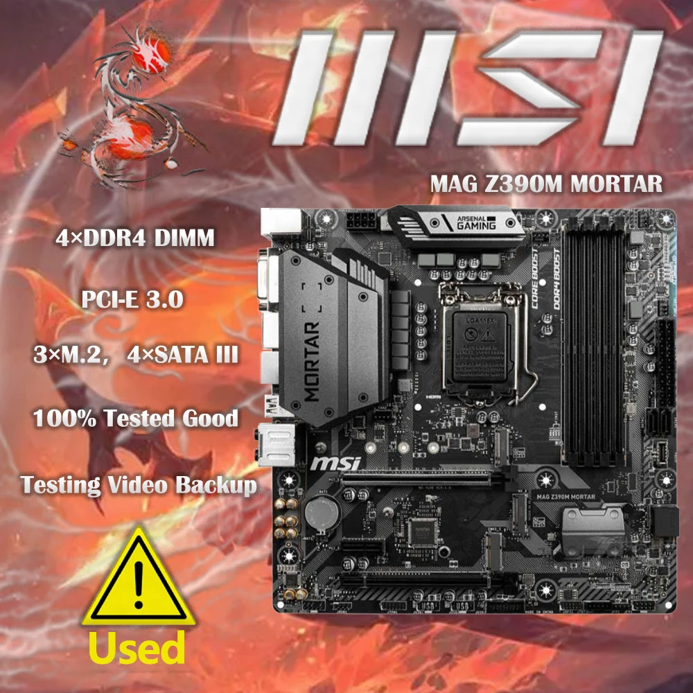 

Б/у Материнская плата MSI MAG Z390M Ступка LGA 1151 (серия 300) Intel Z370 HDMI SATA 6 Гб/с USB 3,1 Micro ATX Intel