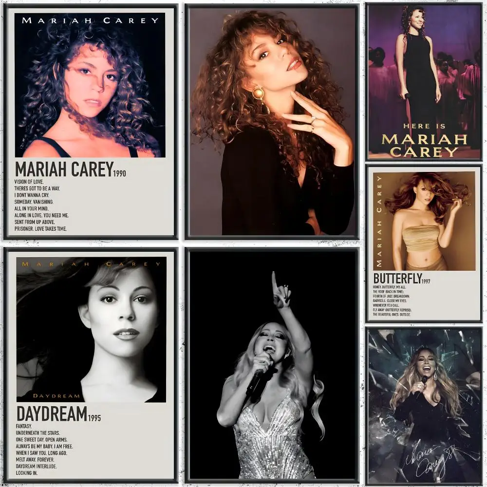 Iconic Singer M-Mariah CareyS Poster HD Self-Adhesive No Residue After Removal Ideal for All Kinds of Wall Decor