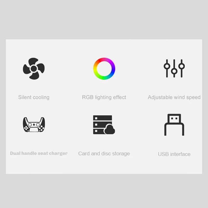 For  Series X Console & Controller RGB Charging Dock With Cooling Fan Can Hold 7 Game Disc