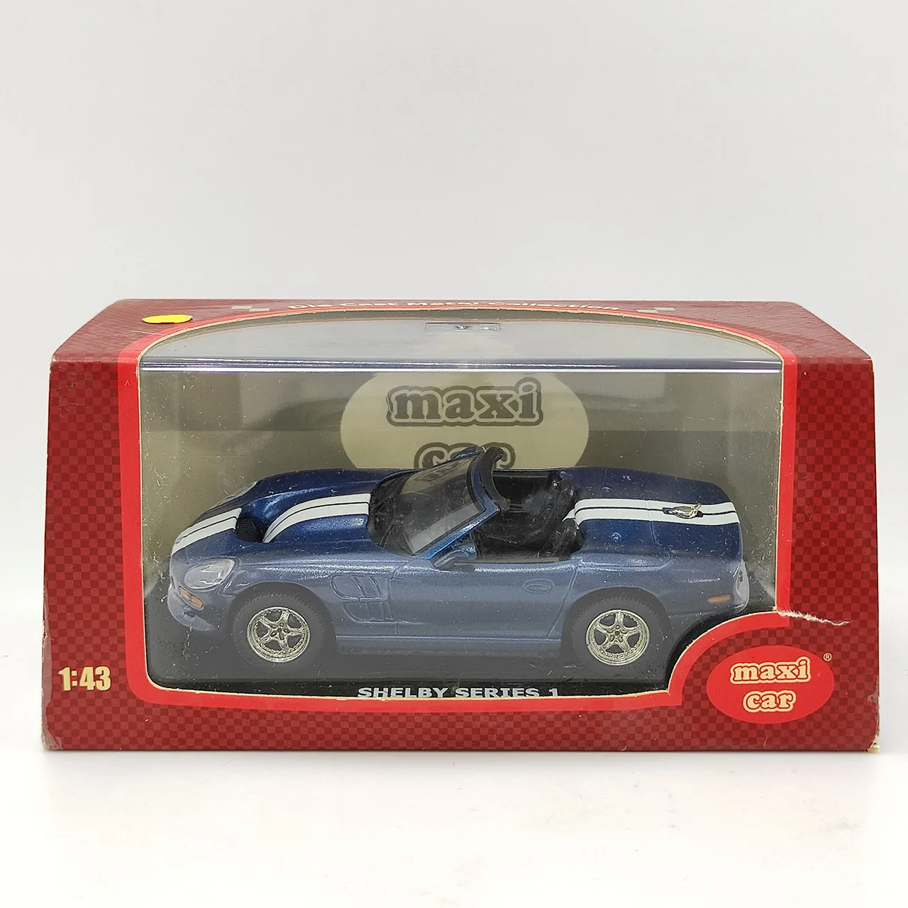 MAXI CAR Escala 1:43 SHELBY SERTES 1 Modelo de carro de liga conversível azul