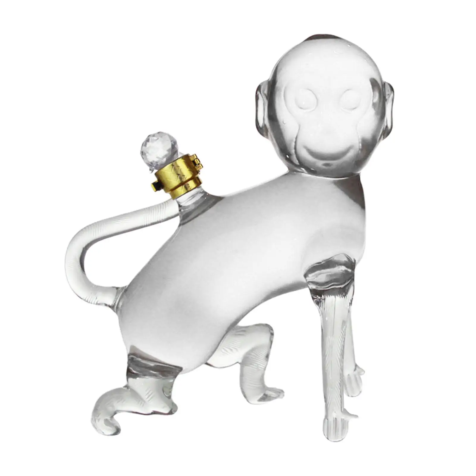 Novelty Monkey Decanter for Whiskey Vodka 1000ml Hand Blown Glass Barware with Glass Stopper Home Kitchen Accessory