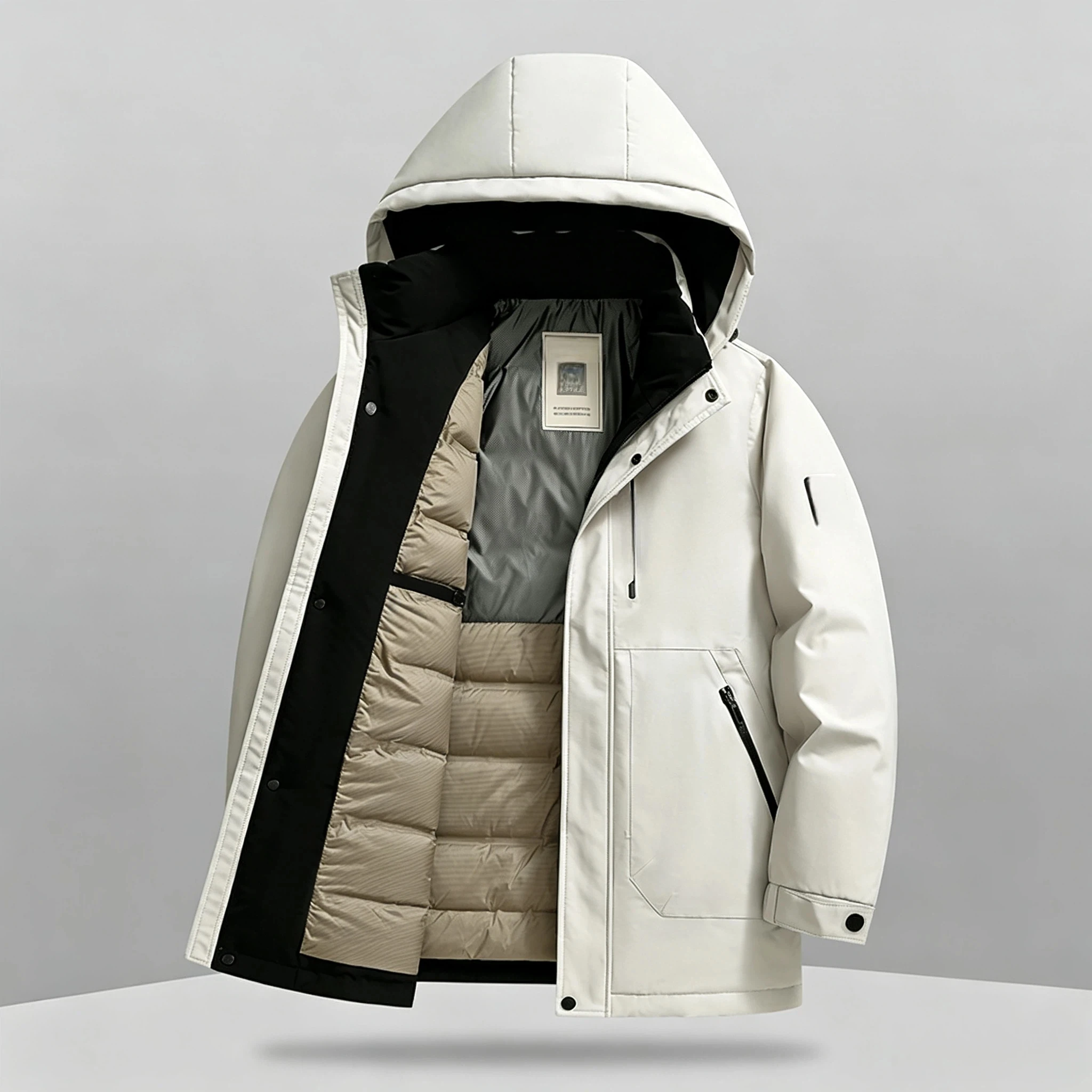 Men Winter Thicken Down Jacket Detachable Hood Outdoor Sports Coat Mens Warm Puffer Jacket Casual Parka for Hiking