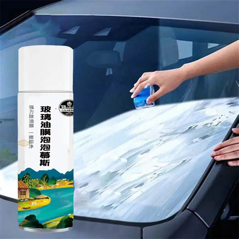 

Car Windshield Oil Film Cleaner Oil Remover For Cars 300ml Foaming Glass Care With Strong Decontamination Anti-Fog Quick Drying