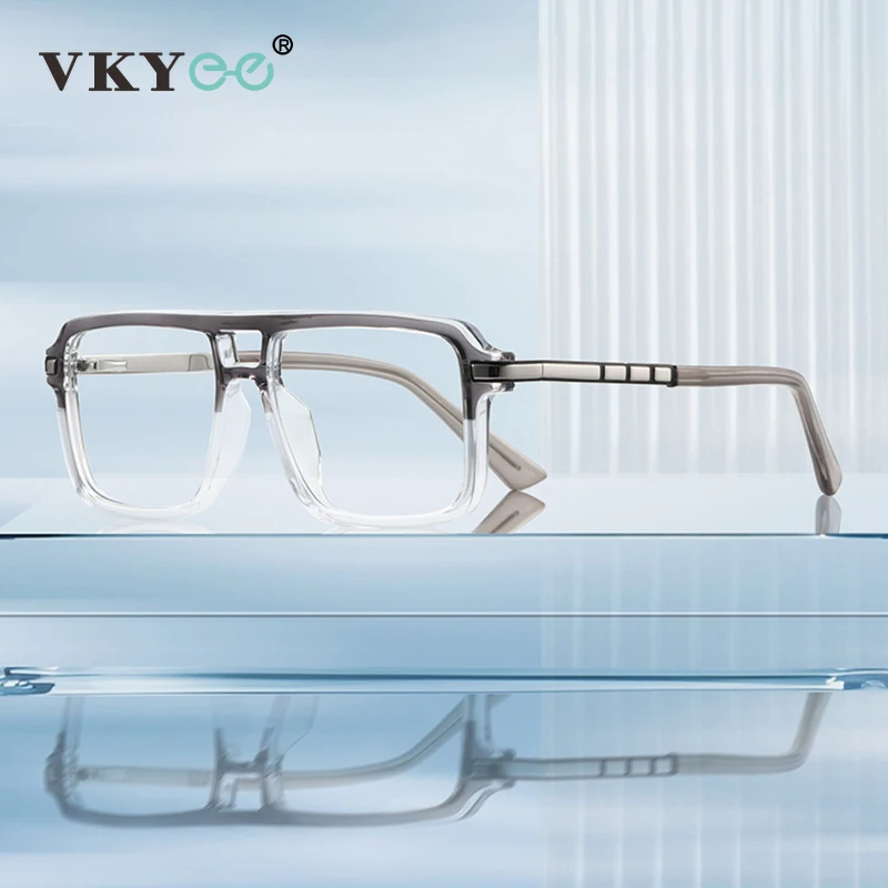 

VICKY новые большие оправы персонализированные геометрические двойные лучи мужские очки для чтения синего света могут быть изготовлены по индивидуальному заказу по рецепту