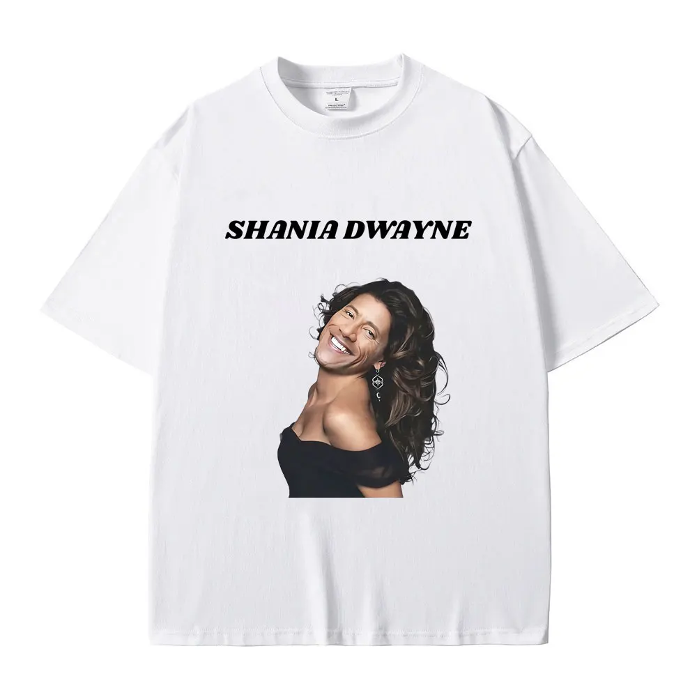 

Shania Dwayne Funny Meme T Shirt Humor Hilarious Shania Twain Dwayne Johnson Graphic Tshirt Men Women Casual Oversized T-shirts