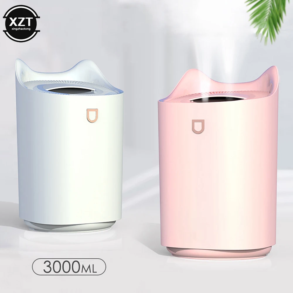 3L Air Humidifier Essential Oil Aroma Diffuser Double Nozzle With Coloful LED Light Ultrasonic Humidifiers Aromatherapy Diffuser