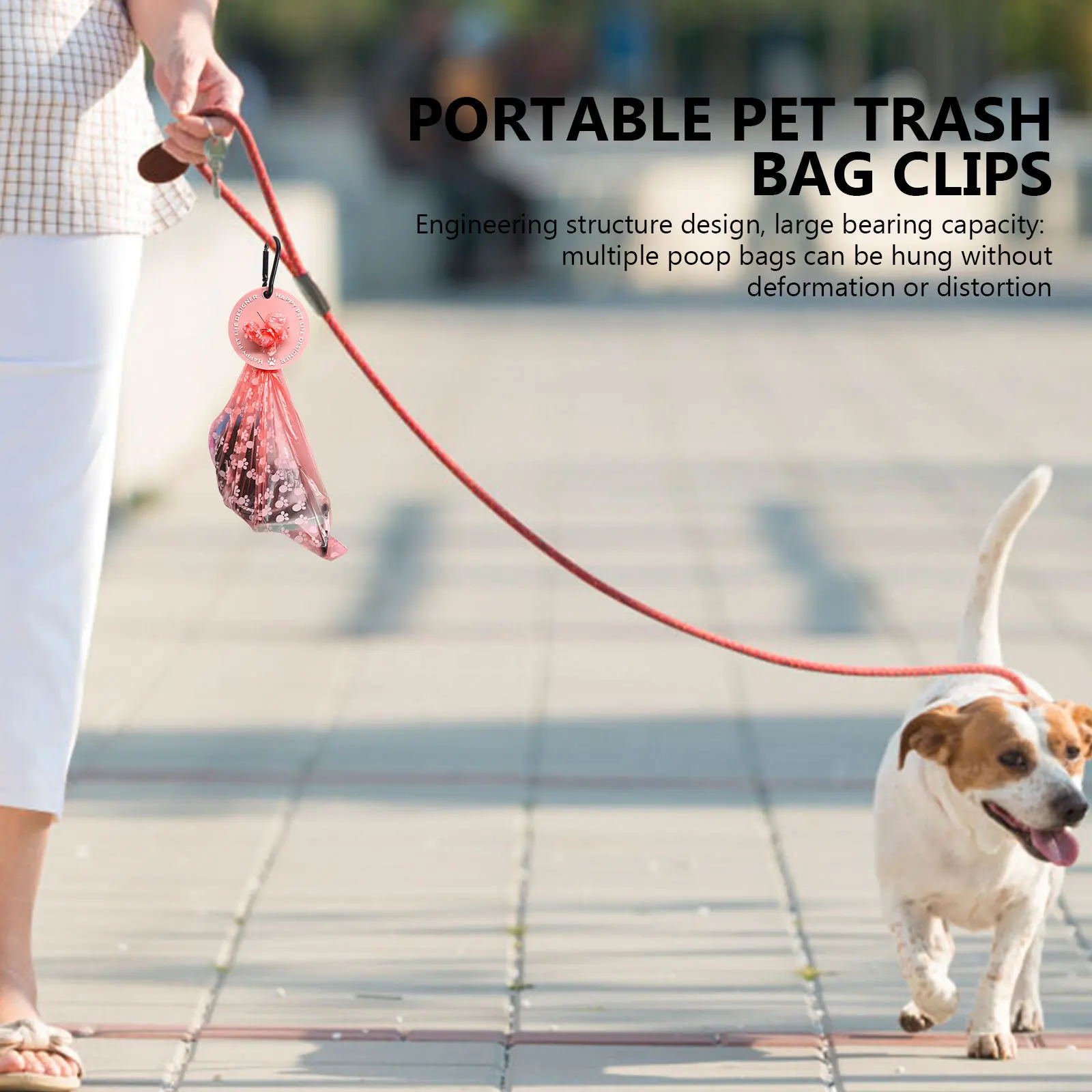 

5Pcs Pet Poop Bag Holders Strong Load Bearing Clips for Walking Dogs Compact Design No Mess Handling Ideal Outdoors