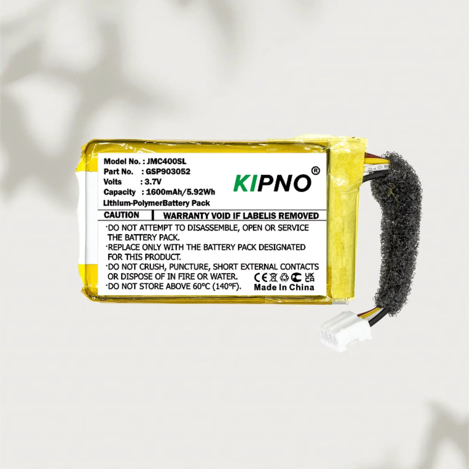 

Battery KIPNO Speaker 3.7V 1600mAh GSP903052 for JBL Clip 4, AN0402-JK0009880
