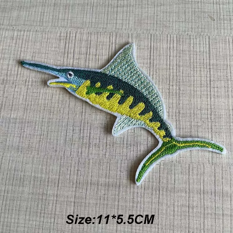 Cartoon Underwater World Animals,Cute Iron On Patch Embroidery Applique Fusible Patches,Heat Transfer Stickers For Clothing Kids