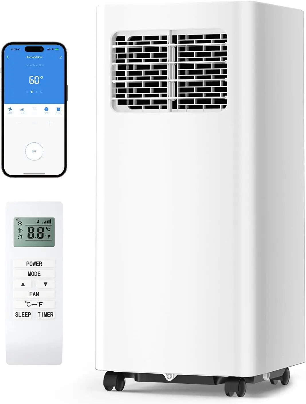 

12 000 BTU Portable Air Conditioners 3 in 1 Portable AC Unit Cools Up to 600 Sq Ft with App Wifi Remote Control Dehumidifier