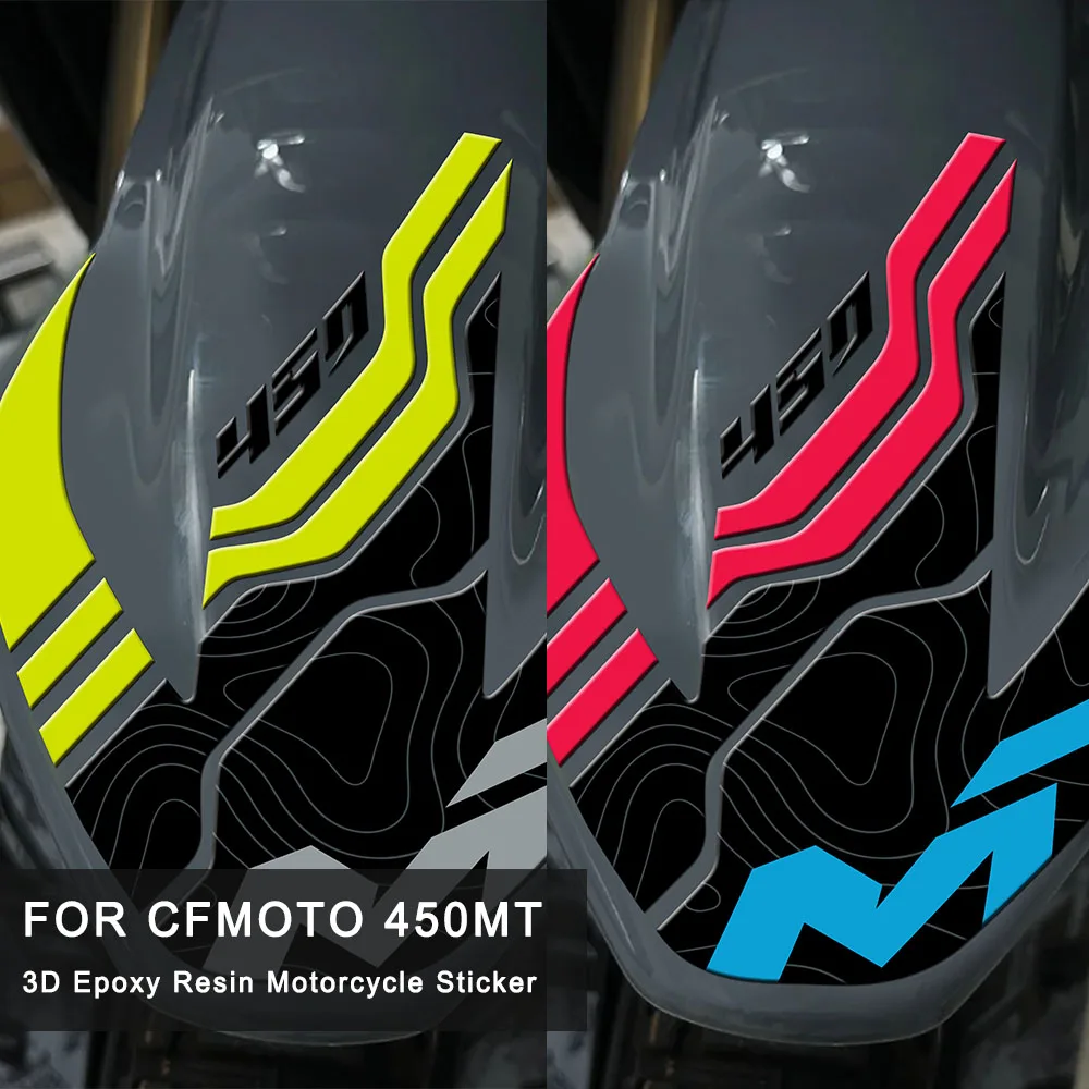 Motorcycle Sticker Set - New 3D Epoxy Resin Waterproof Motorcycle Fuel Tank Floor Protection Sticker for CF MOTO 450 MT 2024