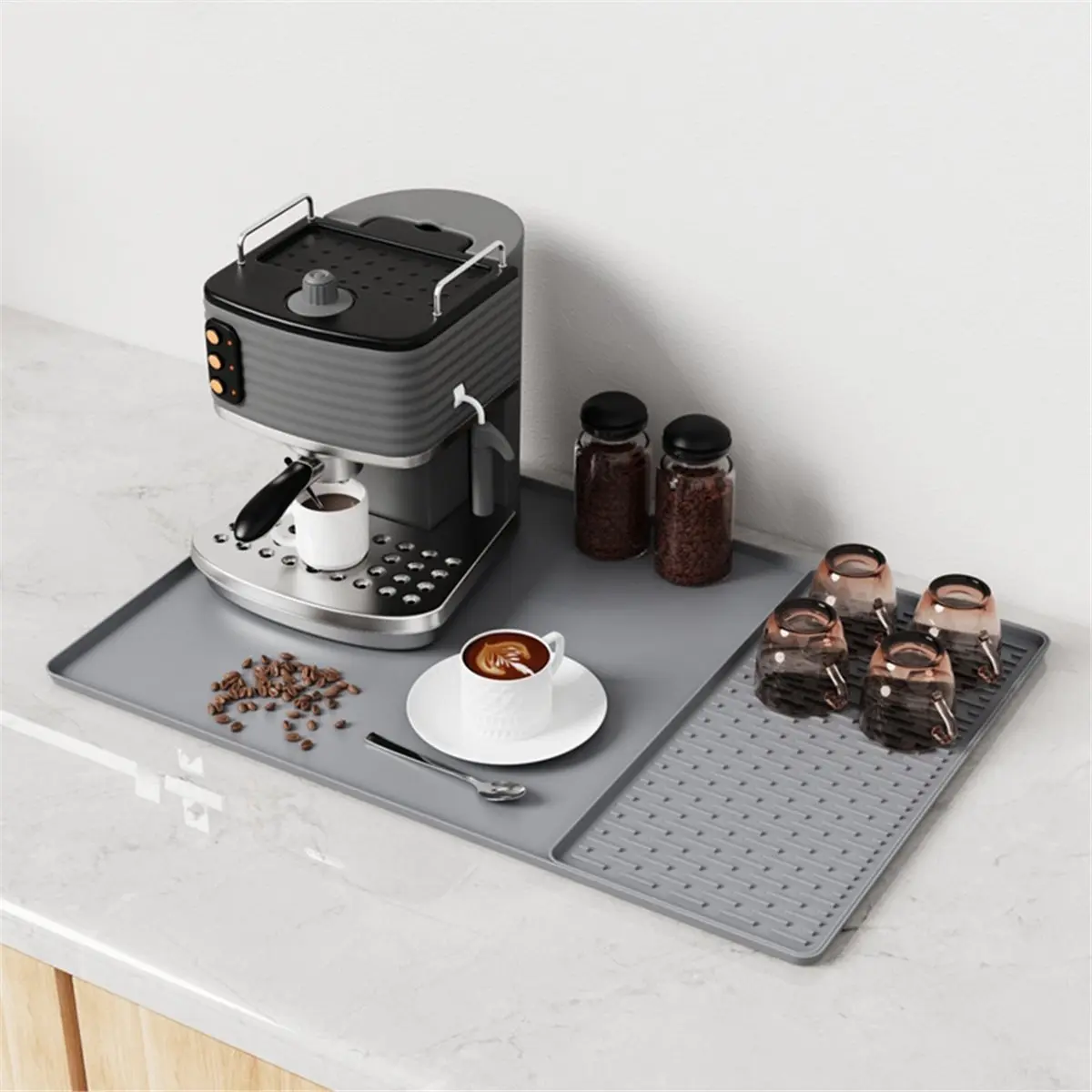 

Силиконовый коврик для кофе 40x60 см, барный коврик со съемным ковриком для сушки посуды, нескользящий коврик под кофеваркой, эспрессо-машина A