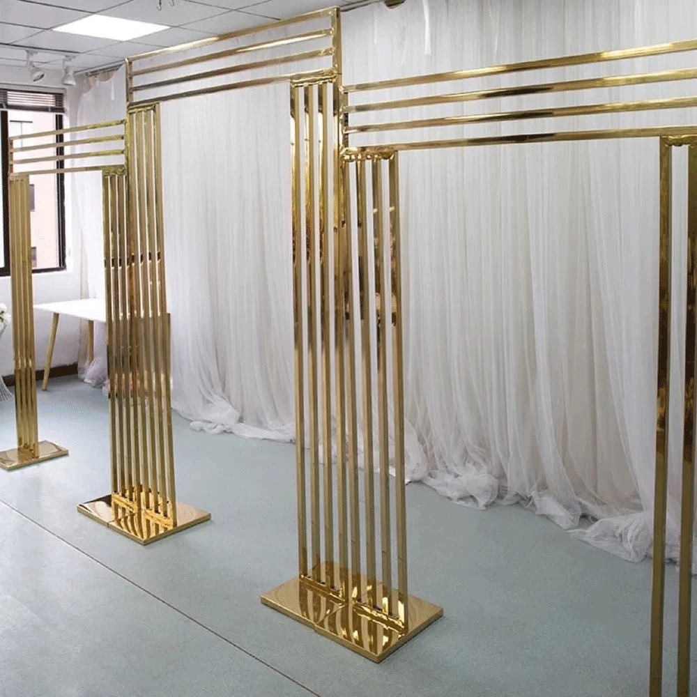 2024 wholesale gold metal arch wedding backdrop