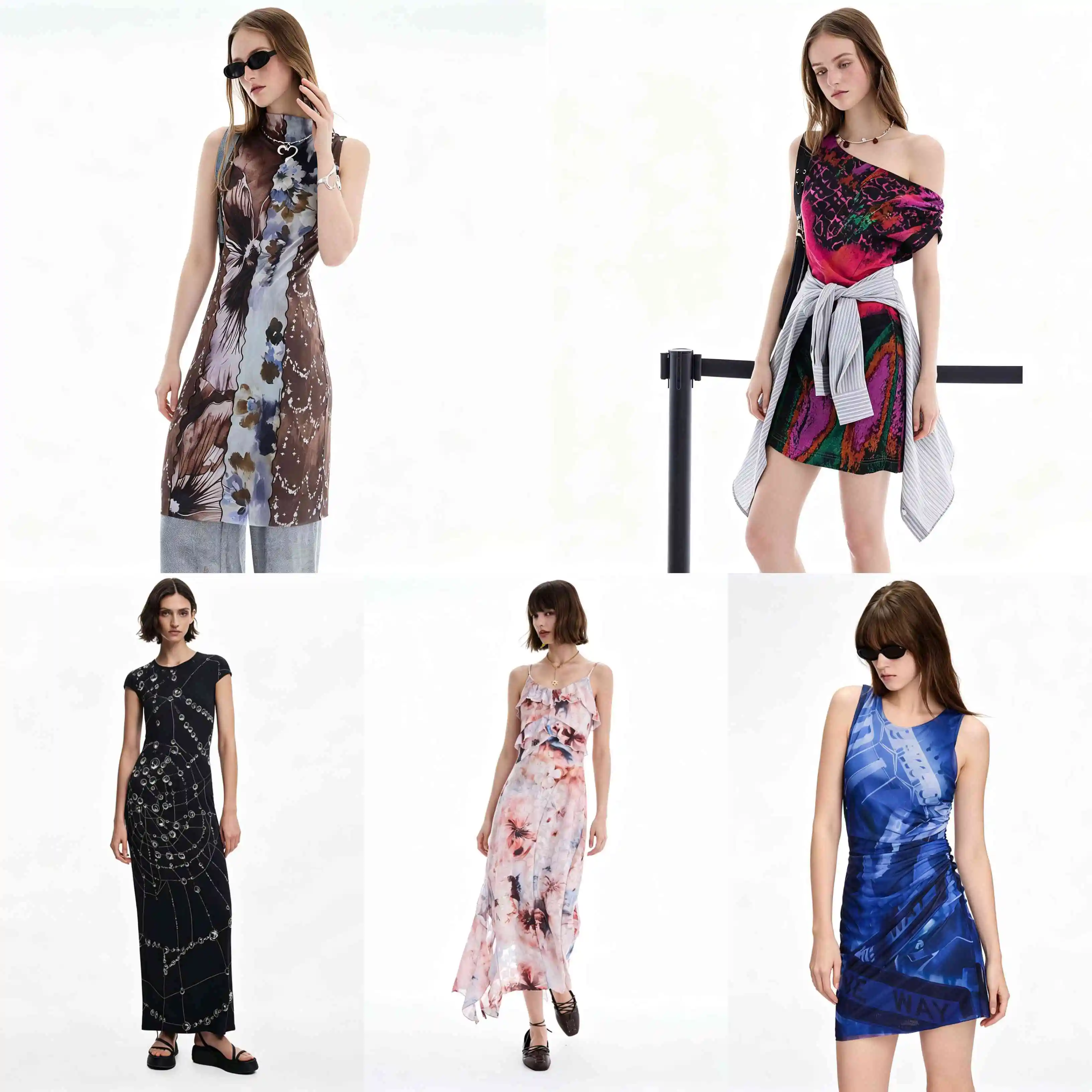 

2026 New Spain Original European and American Style Dress Embroidered Flower Hollow Weaving Light Luxury Elastic Long Dress