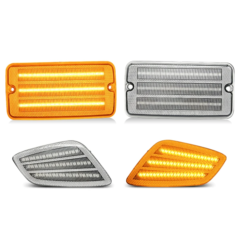 4Pcs Clear Lens Front Amber Lamp LED Turn Signal Light Side Marker Lights For Jeep Wrangler TJ 1997 1998 1999 2000 2001-2006 - view 3