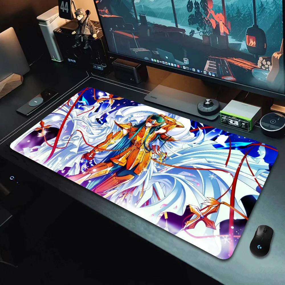 Saint Seiya Large Mouse Pad Gamer Pc Cabinet Mousepad Xxl Gaming Room Decoration Desk Mat tappetini per tastiera accessori tappeto Anime