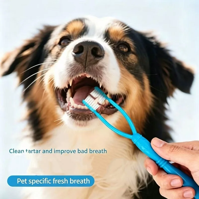 Dual-Sided Pet Toothbrush for Dogs & Cats Deep Clean Plaque & Tartar Universal for Small & Large Dogs and Cats