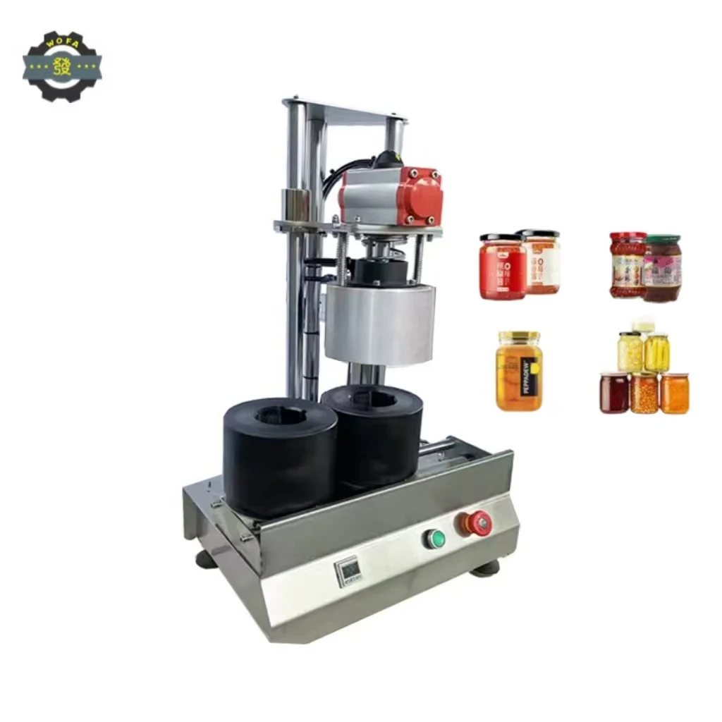 

Double Station Pneumatic Vacuum Capping Machine For Simple Glass Plastic Hot Sauce Bottles Bottle Capping Equipment