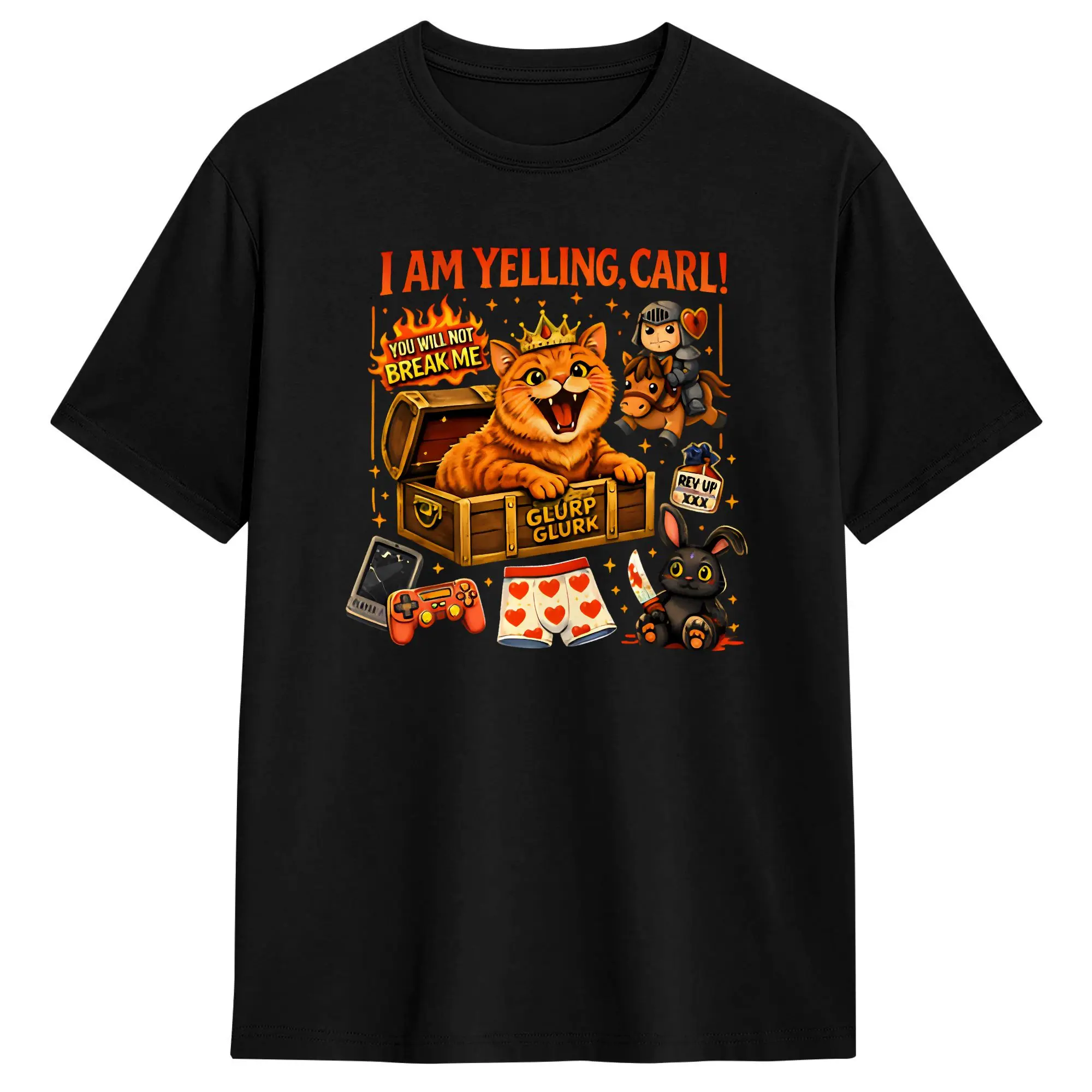 Oversized T-Shirt Summer I Am Yelling Carl Donut Cat Meme Hipster T Shirts Cotton Tee Shirt for Man Y2K Printed Clothing