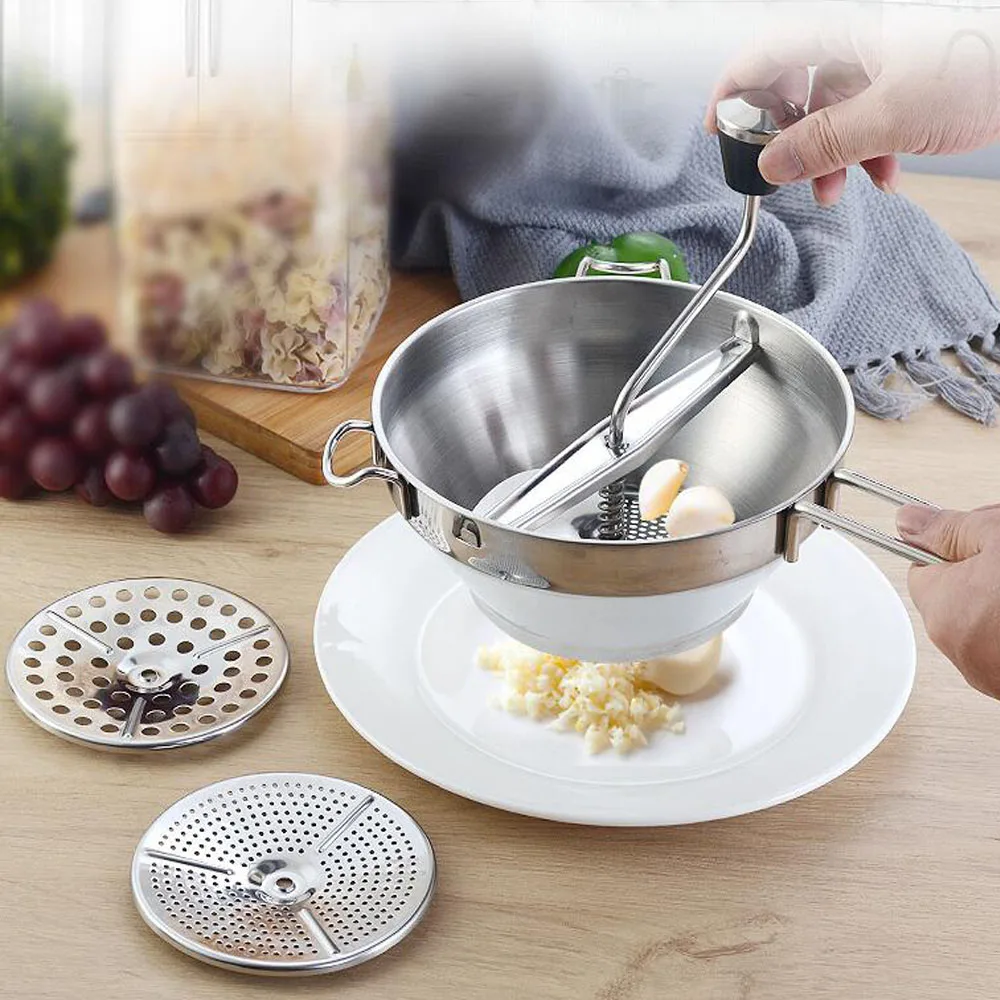 Multi-functional Manual Food Grinder Stainless Steel Jams Machine Making Vegetable Crusher Fruits Puree Pressing Kitchen Tools