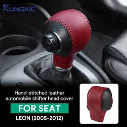For Seat Leon 2005 2006 2007 2008 2009 2010 2011 2012 Genuine Leather Hand-stitched LHD RHD Car Automobile Shifter Head Cover
