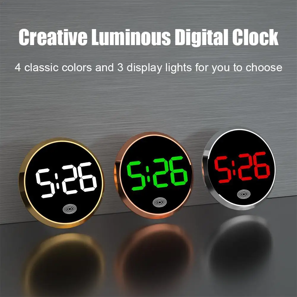 Interior Clock For Car Vehicle Watch Car Supplies Novelty Car Clock Touch Type Car Luminous Car Clock ABS Black Car Accessories