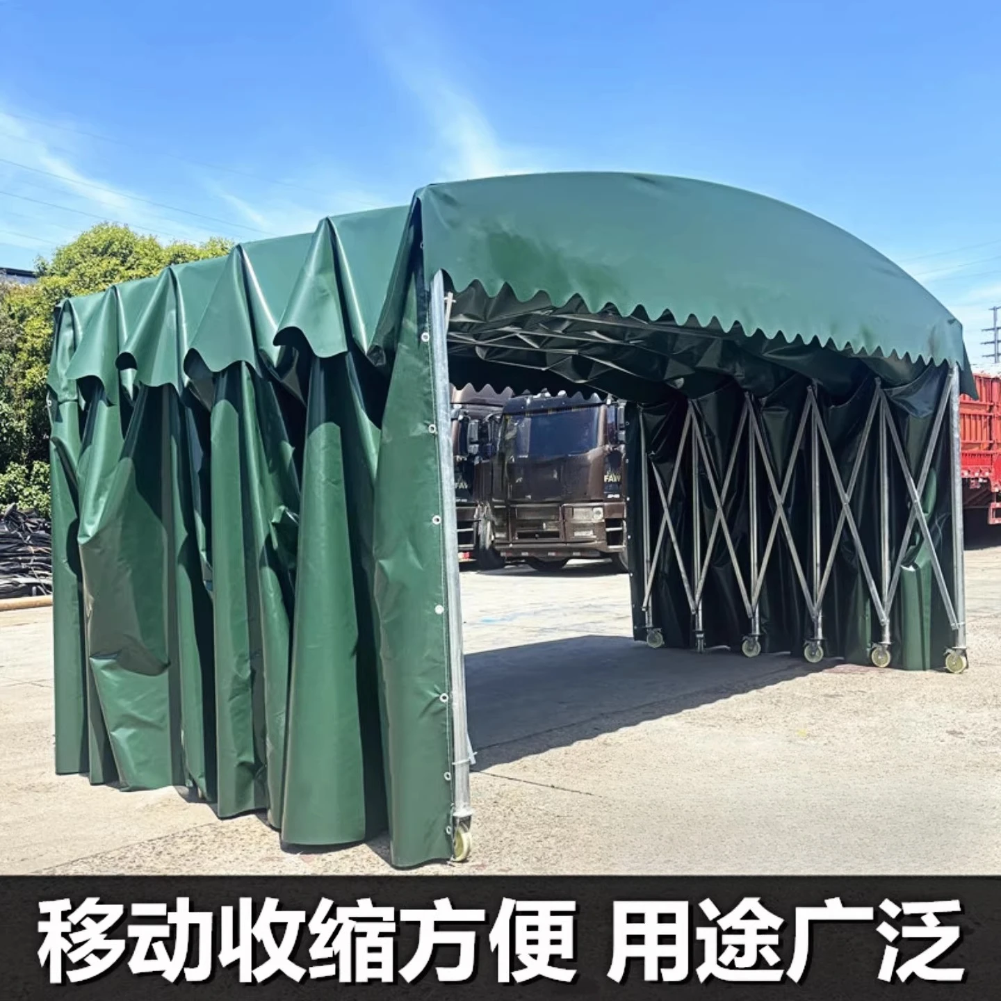 Mobile Retractable Push-Pull Rain Tent Night Market BBQ Stall Tent Outdoor Activity Expandable Sunshade Rainproof Canopy