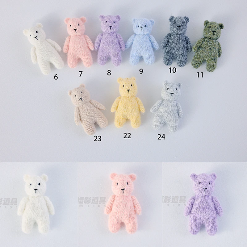 Brinquedo de Tricô para Bebês, Mini Boneca Feita à Mão, Acessórios para Fotografia de Recém-Nascidos 15*10*5cm, Brinquedo de Conforto em Pose de Animal