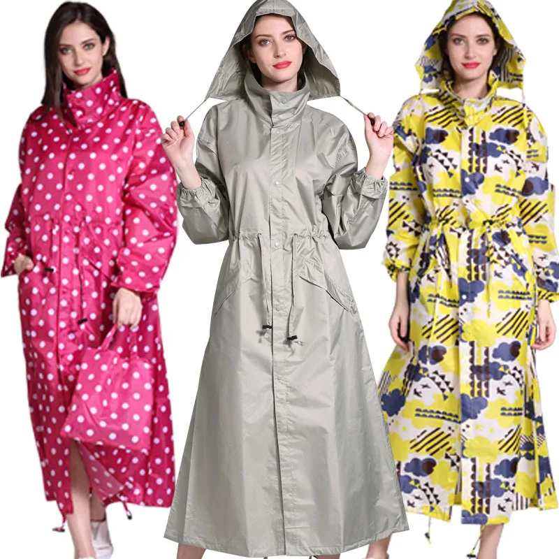 New Women Lightweight Breathable Raincoat Fashion Waterproof Lengthen Rain Coat Adults Outdoor Windproof Men Jacket Rainwear