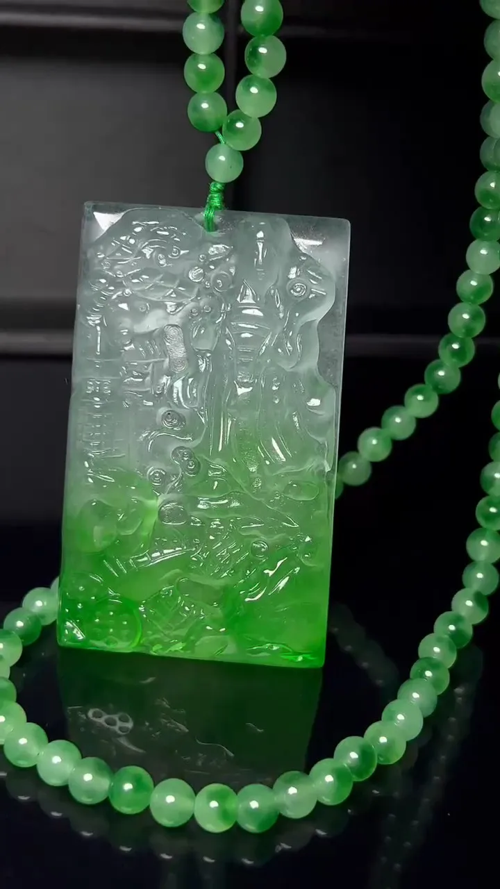 AAA Real Nature high Ice Green Jade Jadeite Mammon Pendant&Necklaces