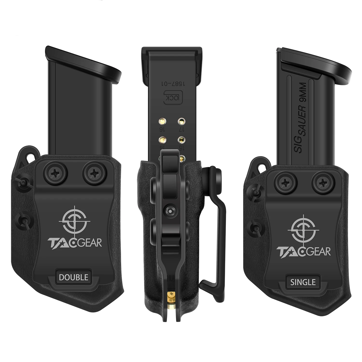 IWB OWB Magazine Pouch 9mm .40 Pistol Mag Holster Mag Carrier for Glock S&W SIG Sauer H&K IWI Taurus hellcat FN CZ Walther 2011