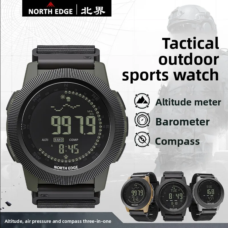 NORTH EDGE Digital Wristwatch Outdoor Sports Waterproof Watch Altimeter Barometer Compass Hiking Watch