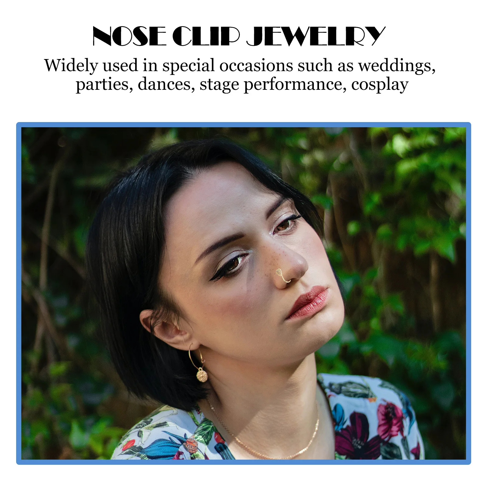 7pcs Golden Nose Rings Non-Piercing Fashion Jewelry For Women Men Fake Septum Clip Body Decor Party Festival Copper Nose Ring