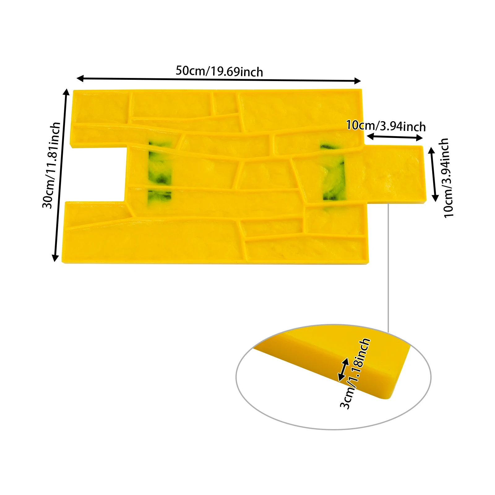 Набор форм для штамповки бетона, 3-х предметная форма для текстуры камня для украшения бетона своими руками на открытом воздухе/в помещении, противоскользящая конструкция